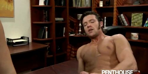 PENTHOUSE - Sierra Sanders screws on the boss desk