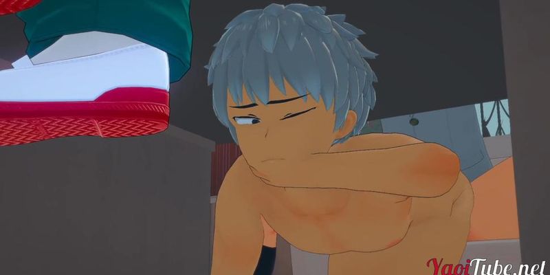 Boku No Hero Yaoi - Deku fucks Bakugou under the table while talking to Todoroki and Kaminari (Kim Triple X)