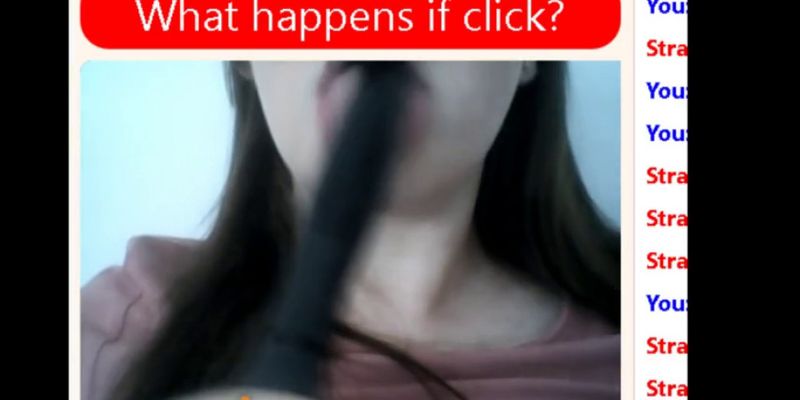 Omegle Girl Sucks Brush and Fingers her Wet Pussy