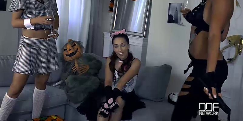 Milf Vs Babysitter - A Hardcore Foursome Halloween Fuck Off (Cherry Kiss, Kai Taylor)