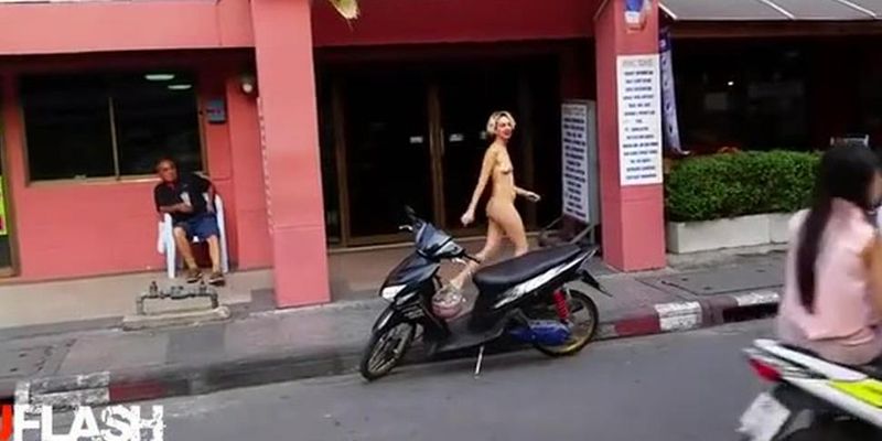 Cute Blonde Takes a Nude Walk in Bankock (K.C.)